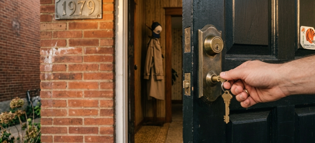 Sell my house fast Cincinnati - key in open door